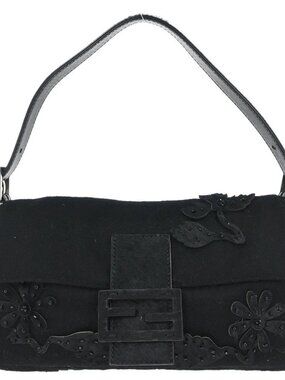Fendi Black Felt Baguette Handbag 2321.26424.099 146265